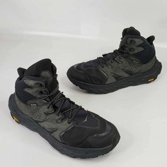 HOKA One One Anacapa Mid Gore-Tex GTX Hiking Shoes Boots Mens 13 D Triple Black - Picture 1 of 9